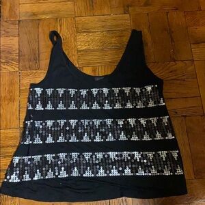 NWT 2Bebe black sequins pattern tank top